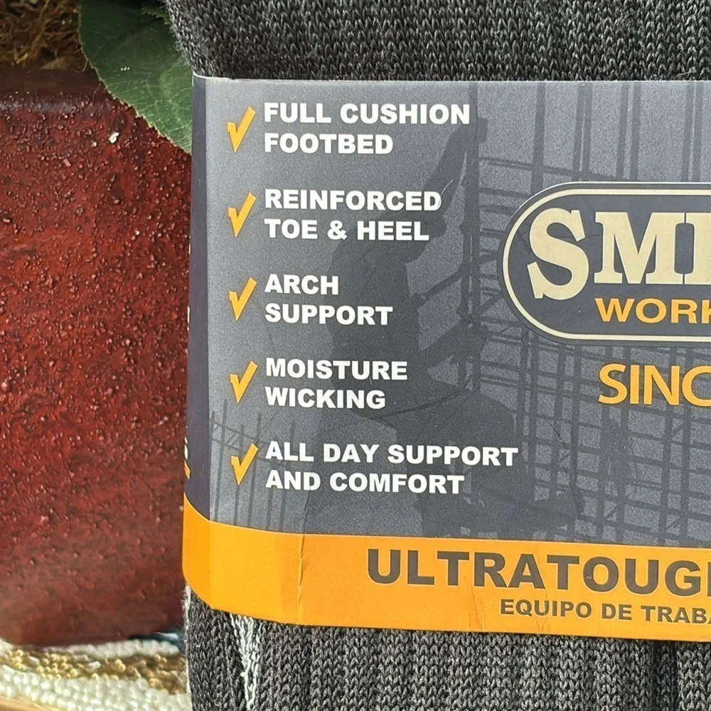 Brand New Smith's Workwear 10-Pack Ultra Tough Work Crew Socks Cushioned Wicking